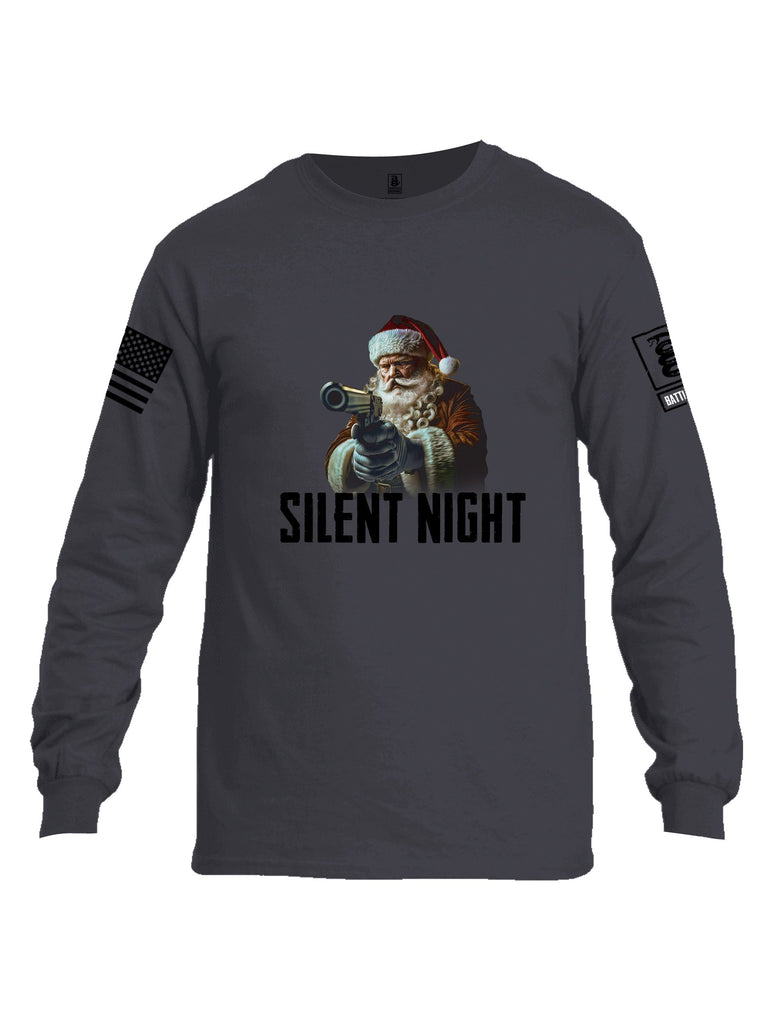 Battleraddle Silent Night Black Sleeves Men Cotton Crew Neck Long Sleeve T Shirt