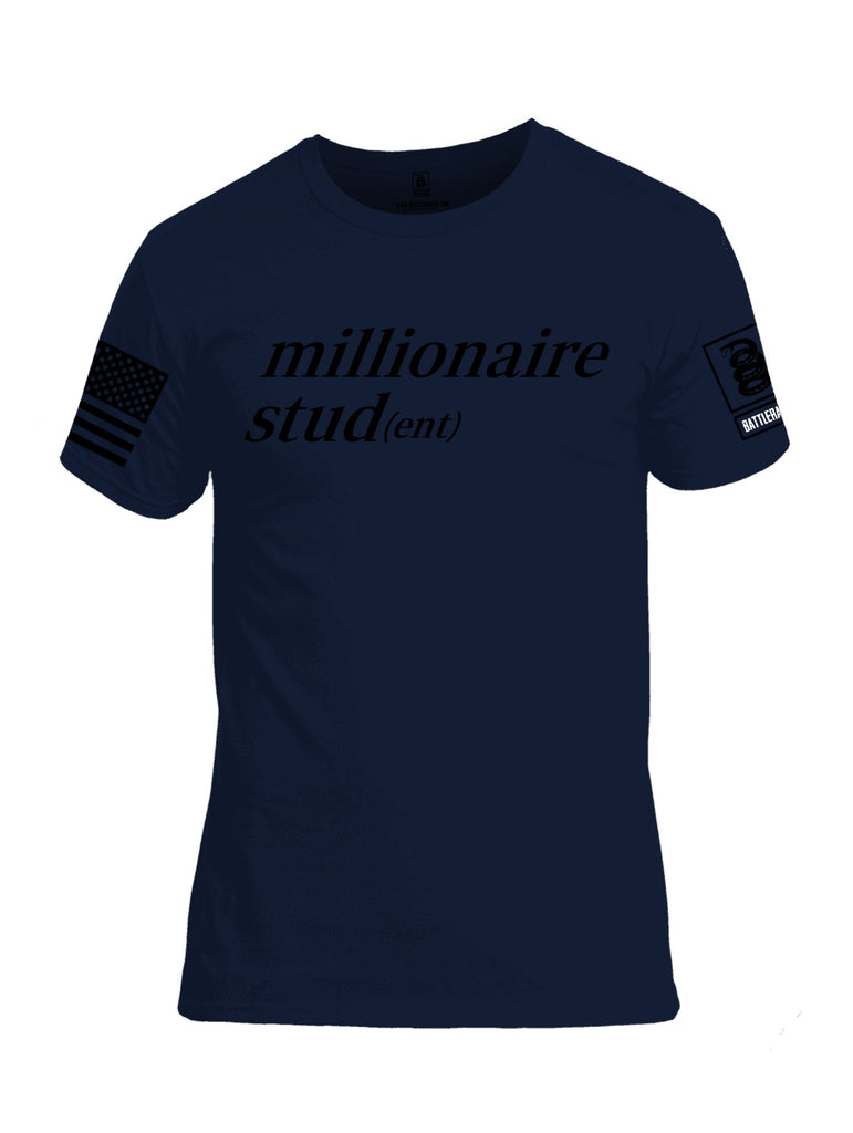 Battleraddle Millionaire Student Black Sleeves Men Cotton Crew Neck T-Shirt