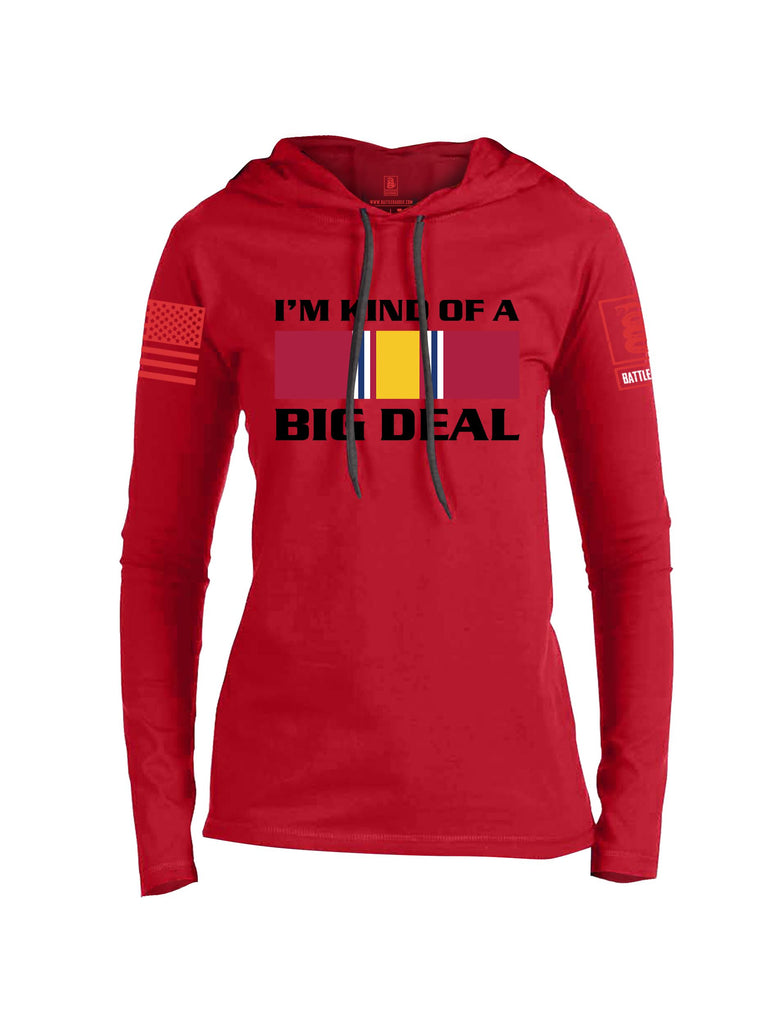 Battleraddle I'M Kind Of A Big Deal  Red Sleeves Women Cotton Thin Cotton Lightweight Hoodie