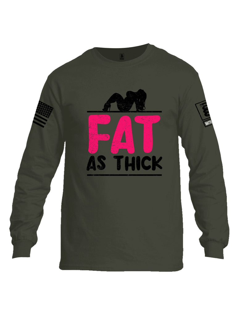 Battleraddle Fat As Thick Black Sleeves Men Cotton Crew Neck Long Sleeve T Shirt