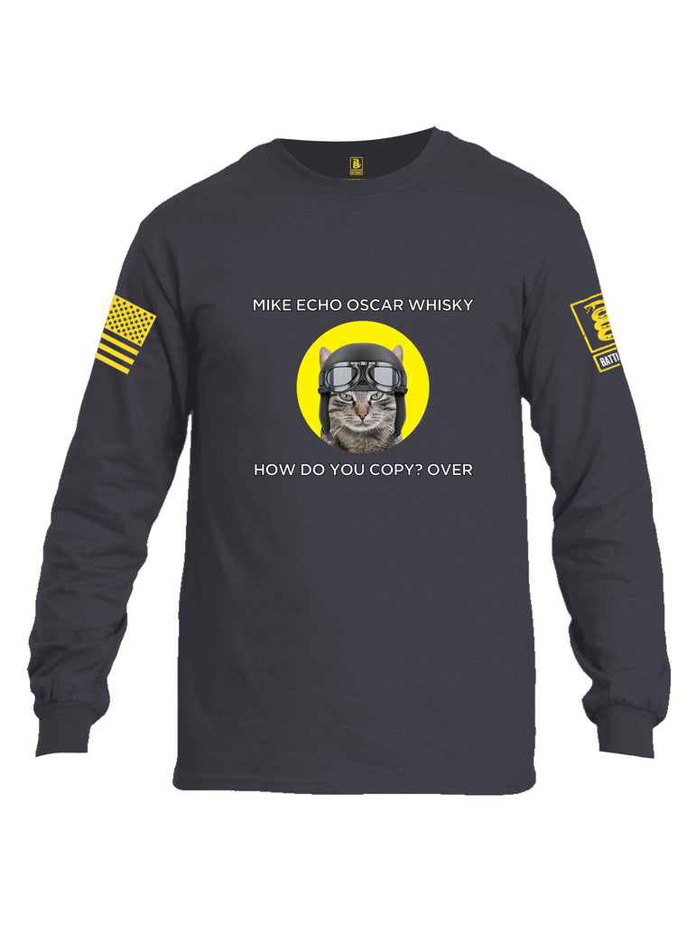 Battleraddle Mike Echo Oscar Whisky Yellow Sleeves Men Cotton Crew Neck Long Sleeve T Shirt