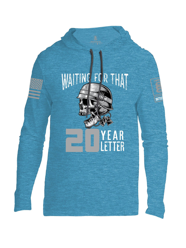 Battleraddle Waiting For That 20 Year Letter Grey Sleeves Men Cotton Thin Cotton Lightweight Hoodie