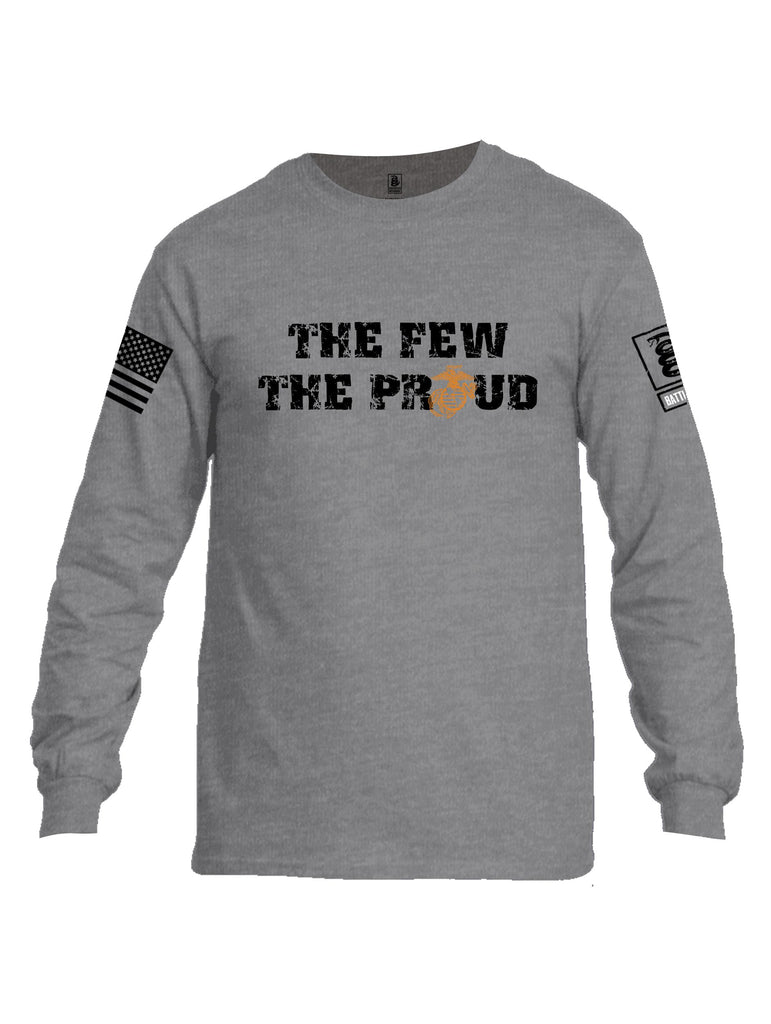 Battleraddle The Few The Proud  Black Sleeves Men Cotton Crew Neck Long Sleeve T Shirt