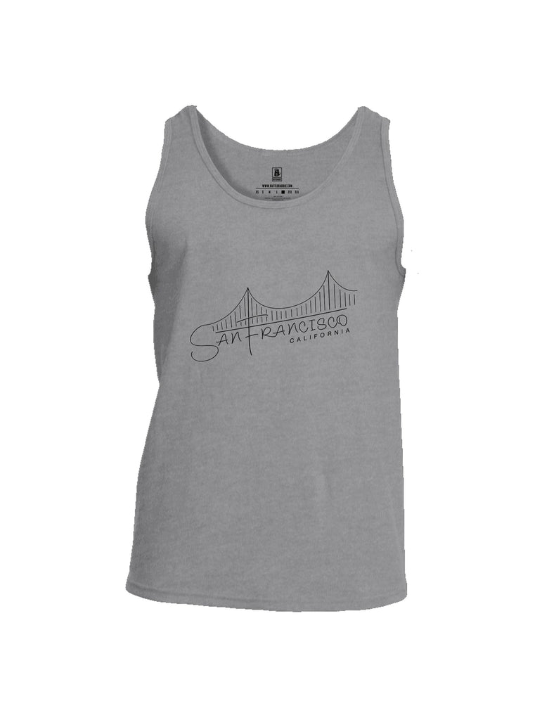 Battleraddle San Francisco California Bridge Line Black Sleeves Men Cotton Cotton Tank Top