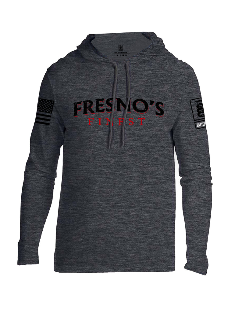 Battleraddle Fresnos Finest  Black Sleeves Men Cotton Thin Cotton Lightweight Hoodie