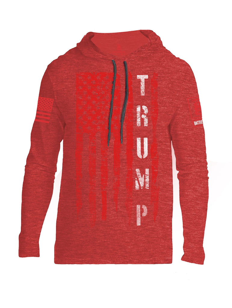 Battleraddle Trump Flag Red Sleeves Men Cotton Thin Cotton Lightweight Hoodie