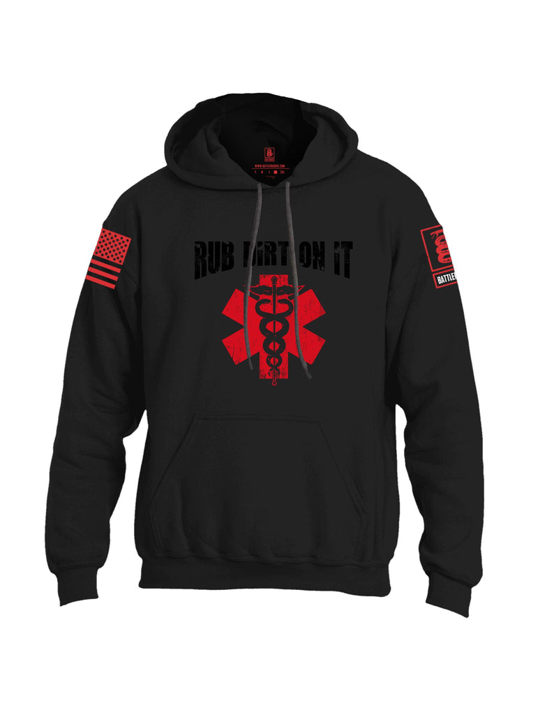 Battleraddle Rub Dirt On It Red Sleeves Uni Cotton Blended Hoodie With Pockets