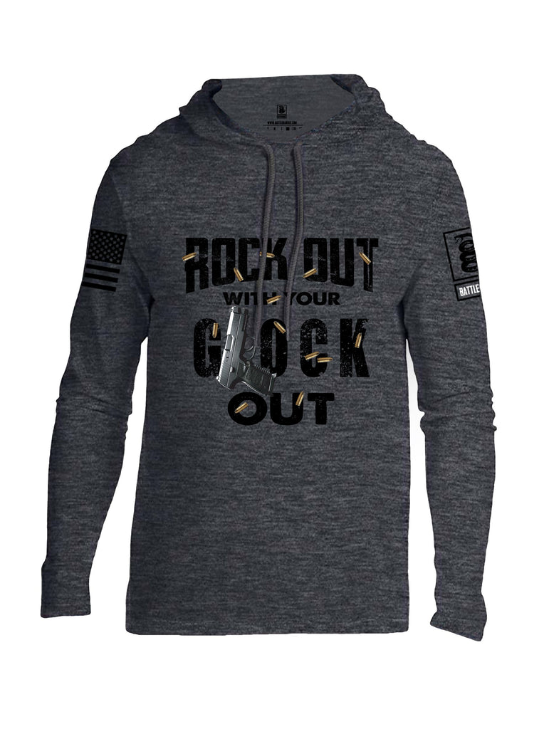 Battleraddle Rock Out With Your Glock Out Black Sleeves Men Cotton Thin Cotton Lightweight Hoodie