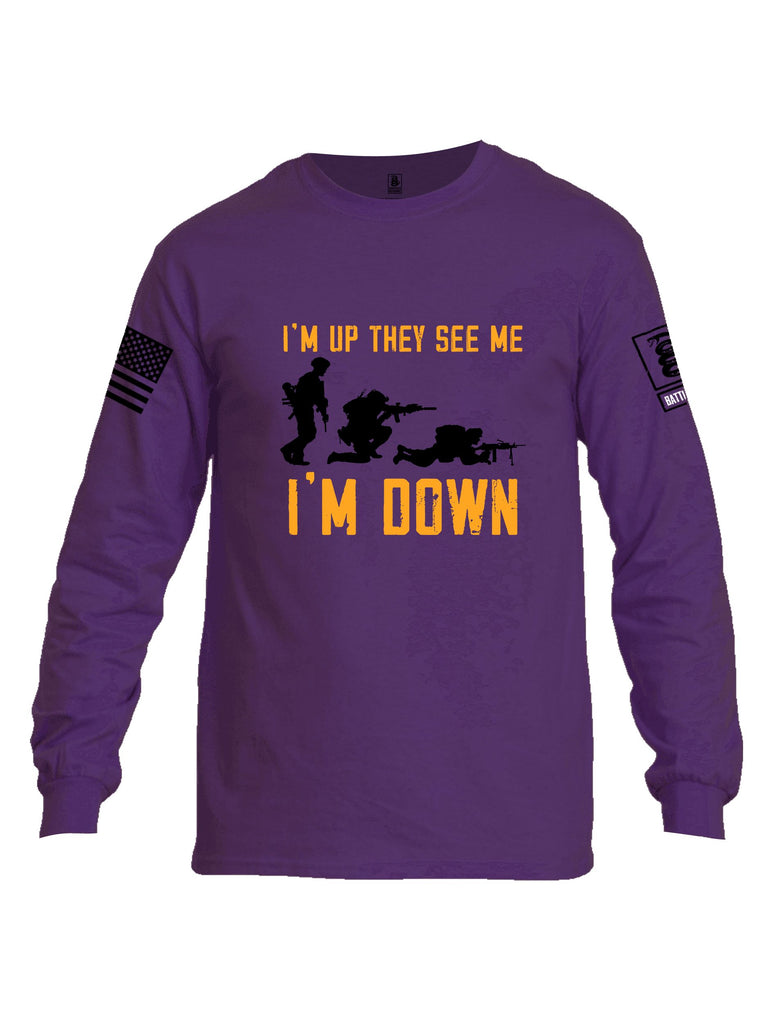 Battleraddle Im Up They See Me   Black Sleeves Men Cotton Crew Neck Long Sleeve T Shirt