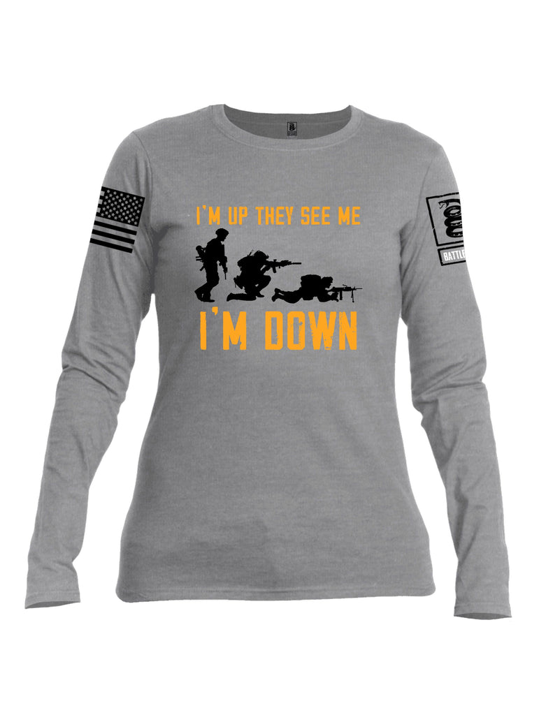 Battleraddle Im Up They See Me   Black Sleeves Women Cotton Crew Neck Long Sleeve T Shirt