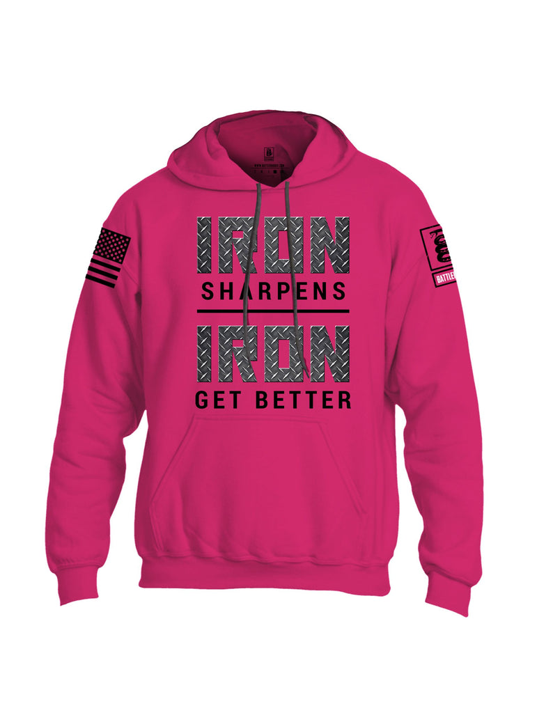 Battleraddle Iron Sharpens Iron Get Better Black Sleeves Uni Cotton Blended Hoodie With Pockets