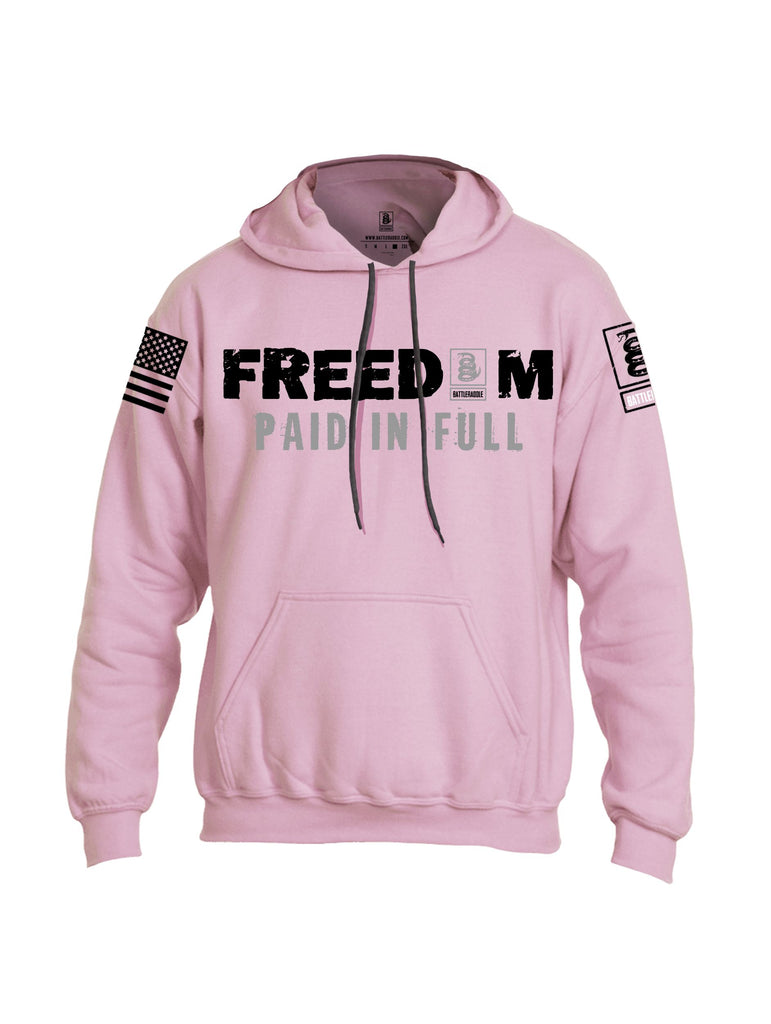 Battleraddle Freedom Paid Full Black Sleeves Uni Cotton Blended Hoodie With Pockets