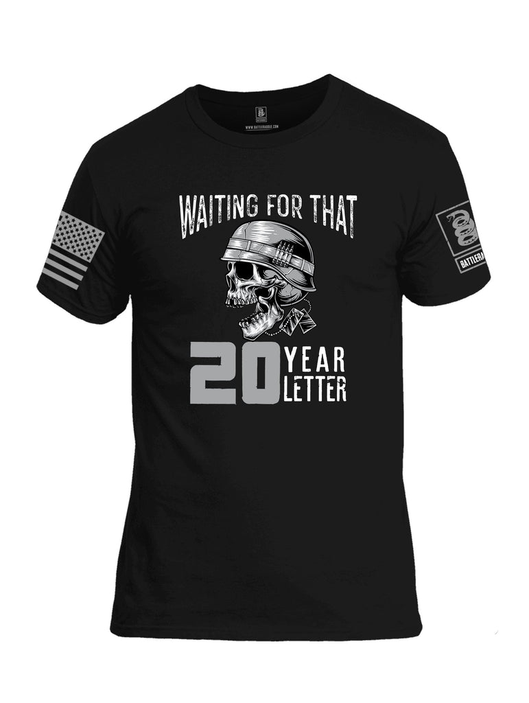 Battleraddle Waiting For That 20 Year Letter Grey Sleeves Men Cotton Crew Neck T-Shirt