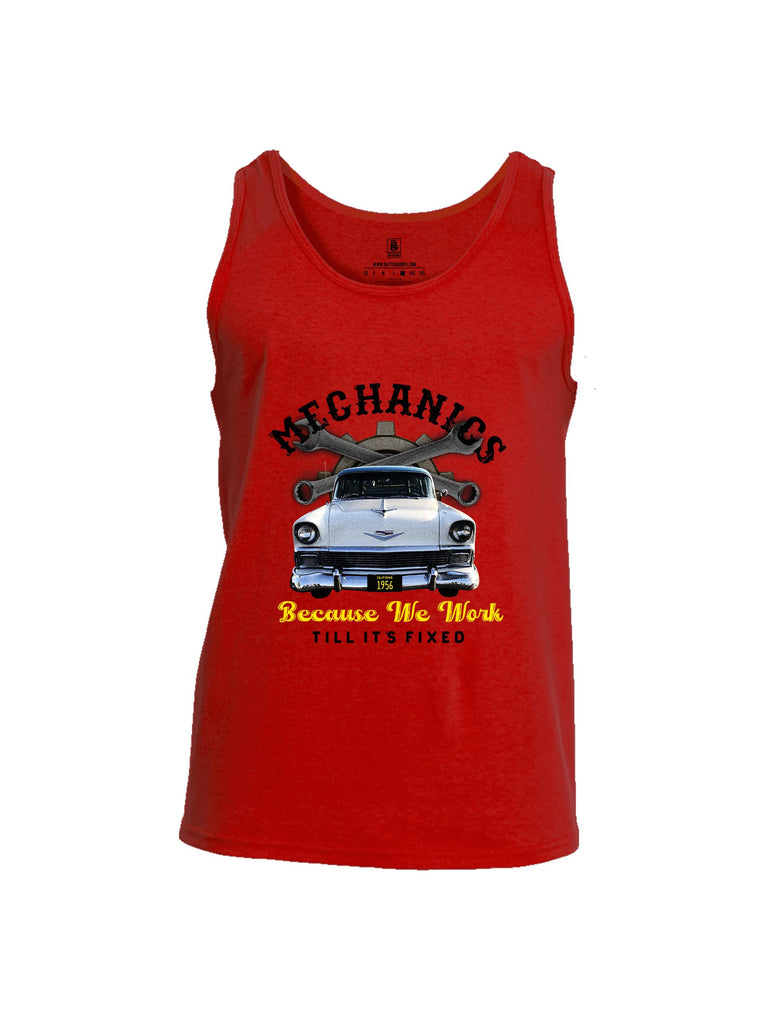 Battleraddle Mechanics Because We Work Black Sleeves Men Cotton Cotton Tank Top