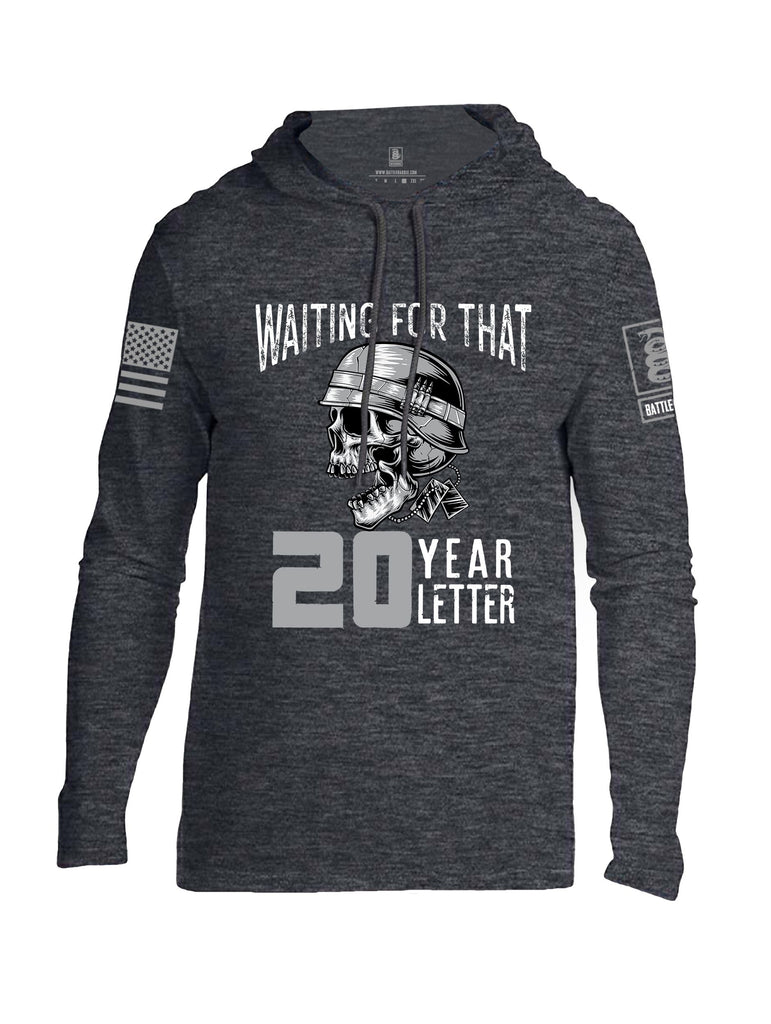 Battleraddle Waiting For That 20 Year Letter Grey Sleeves Men Cotton Thin Cotton Lightweight Hoodie