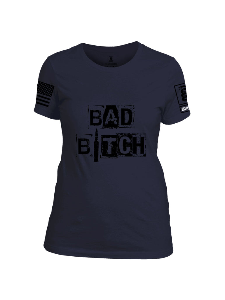 Battleraddle Bad Bitch Black Sleeves Women Cotton Crew Neck T-Shirt