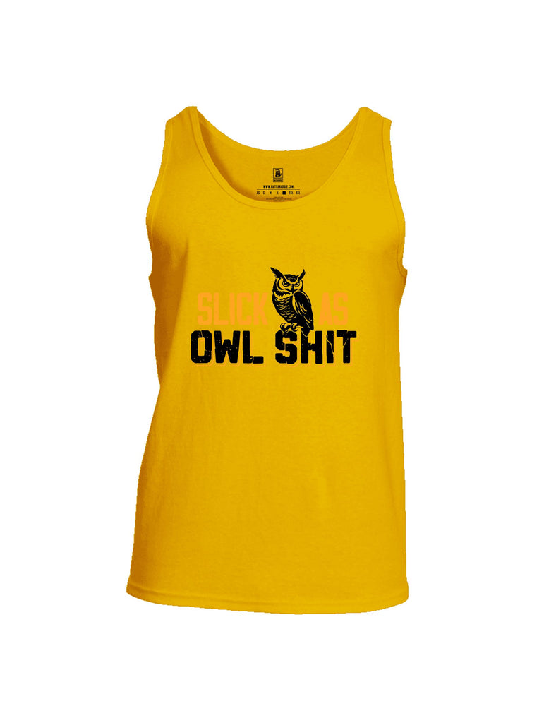 Battleraddle Slick As Owl Shit Black Sleeves Men Cotton Cotton Tank Top