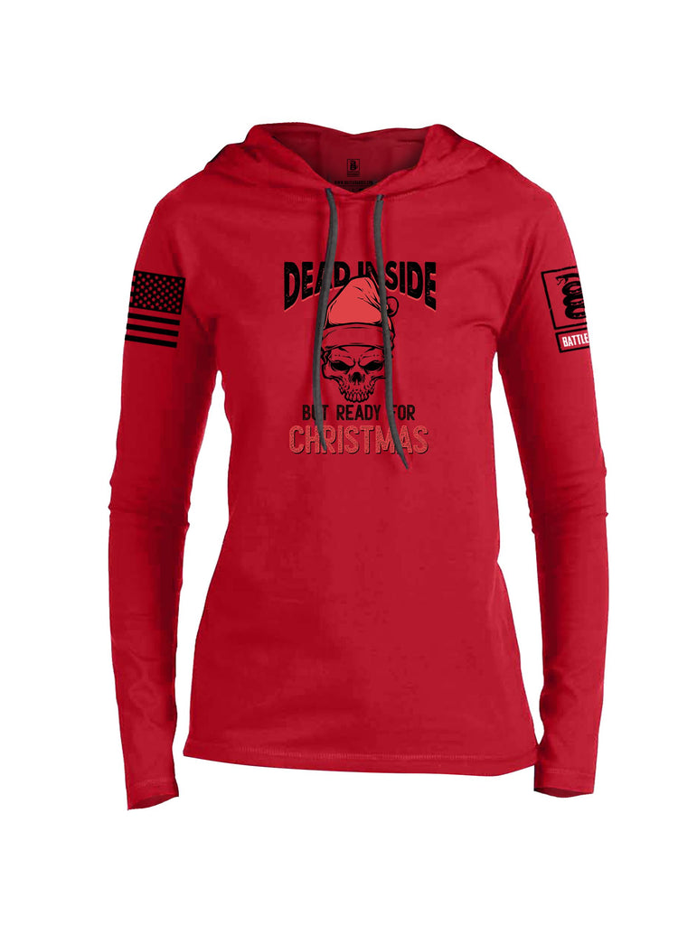 Battleraddle Dead Inside Black Sleeves Women Cotton Thin Cotton Lightweight Hoodie