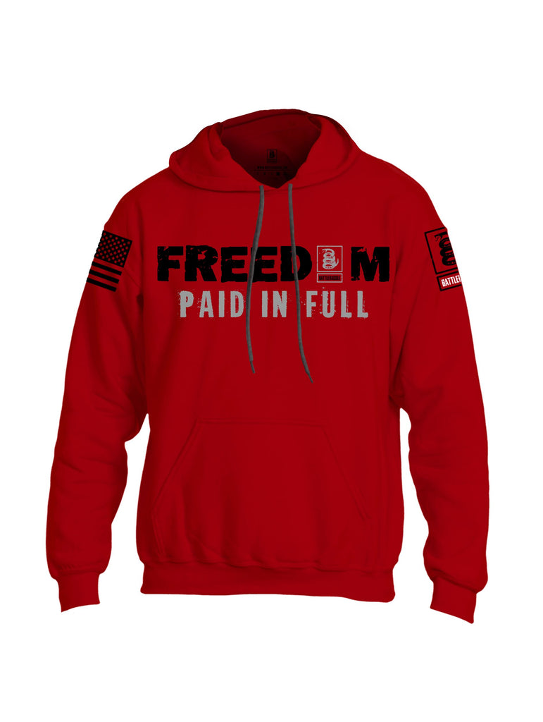Battleraddle Freedom Paid Full Black Sleeves Uni Cotton Blended Hoodie With Pockets