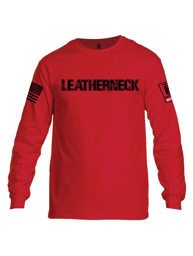 Battleraddle Leatherneck Black Sleeves Men Cotton Crew Neck Long Sleeve T Shirt