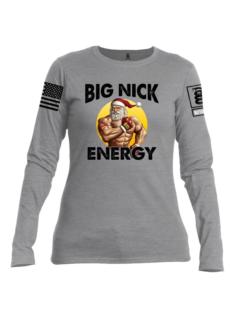 Battleraddle Big Nick Energy Black Sleeves Women Cotton Crew Neck Long Sleeve T Shirt