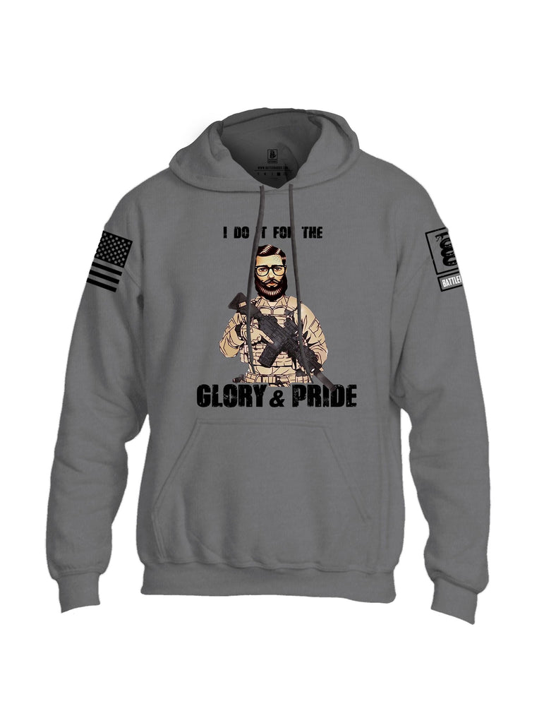 Battleraddle I Do It For The Glory And Pride Black Sleeves Uni Cotton Blended Hoodie With Pockets