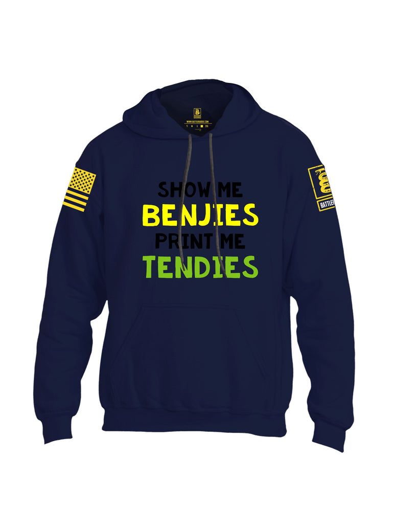 Battleraddle Show Me Benjies  Yellow Sleeves Uni Cotton Blended Hoodie With Pockets
