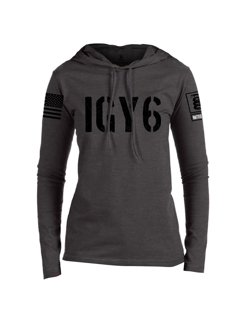 Battleraddle Igy6 Black Sleeves Women Cotton Thin Cotton Lightweight Hoodie