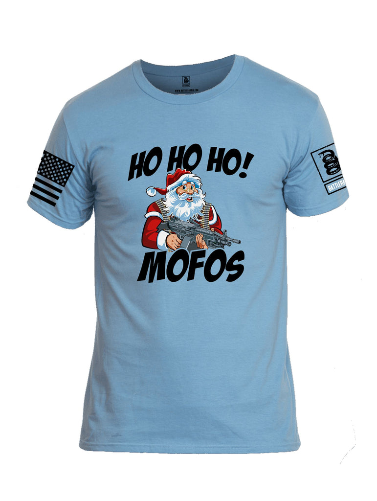 Battleraddle Hohoho Mofos  Black Sleeves Men Cotton Crew Neck T-Shirt