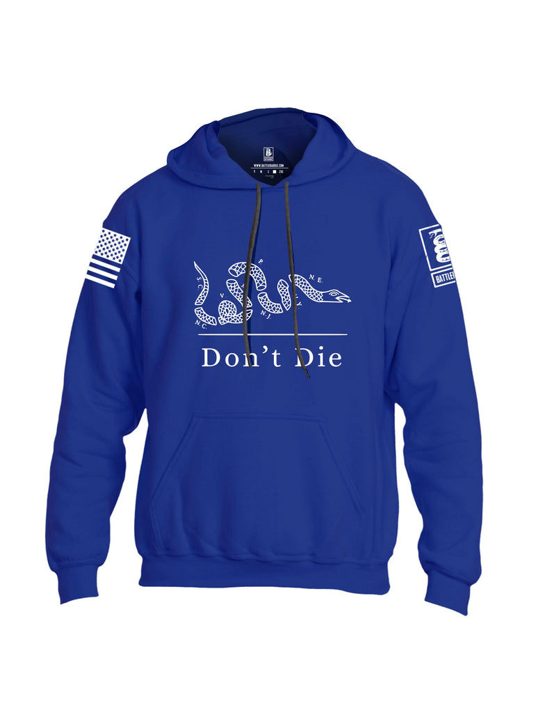 Battleraddle Dont Die White Sleeves Uni Cotton Blended Hoodie With Pockets