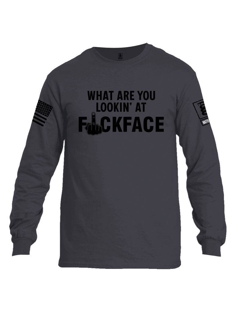 Battleraddle What Are You Lookin At Black Sleeves Men Cotton Crew Neck Long Sleeve T Shirt