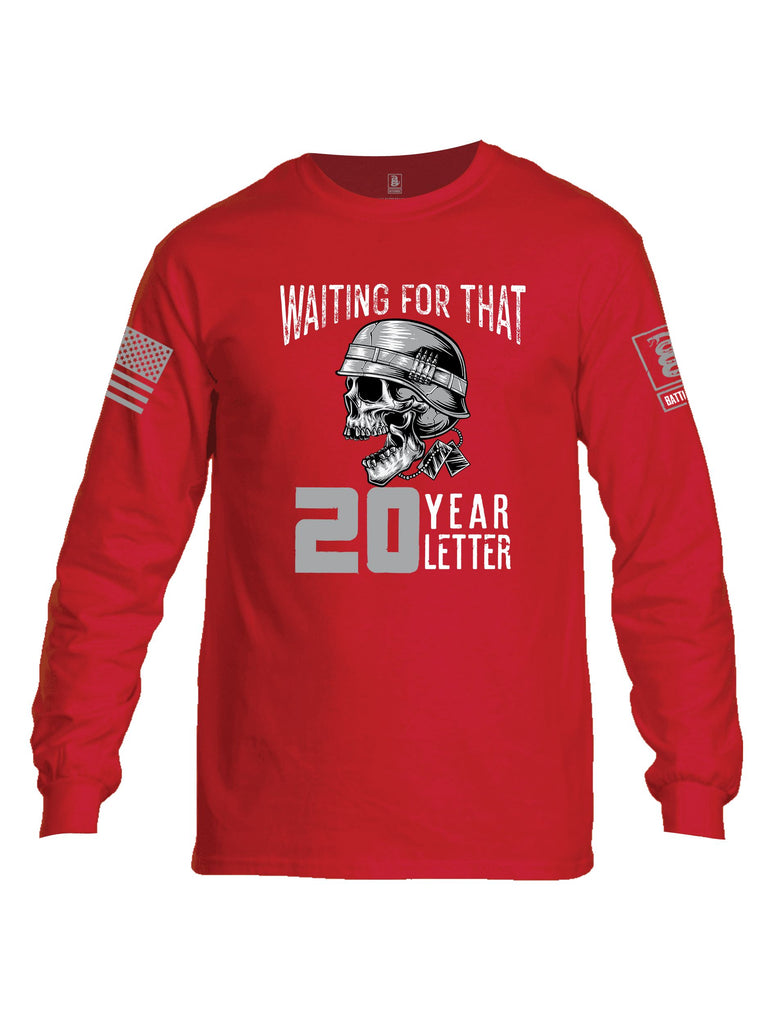 Battleraddle Waiting For That 20 Year Letter Grey Sleeves Men Cotton Crew Neck Long Sleeve T Shirt