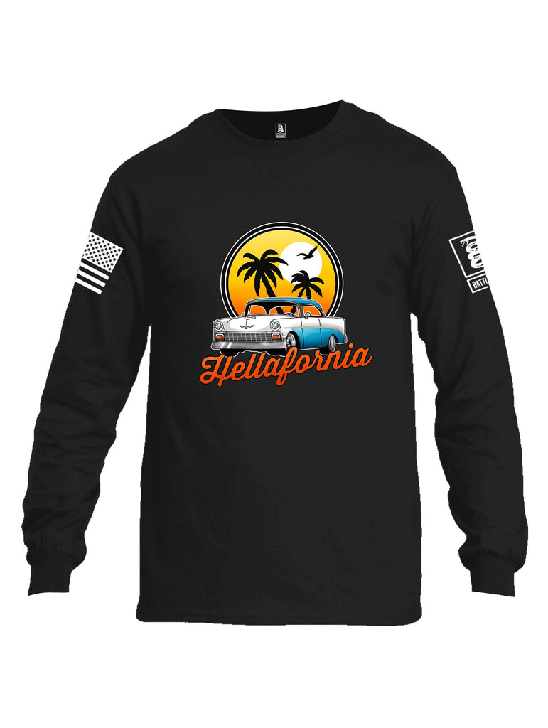 Battleraddle Hellafornia Chevy 56 White Sleeves Men Cotton Crew Neck Long Sleeve T Shirt