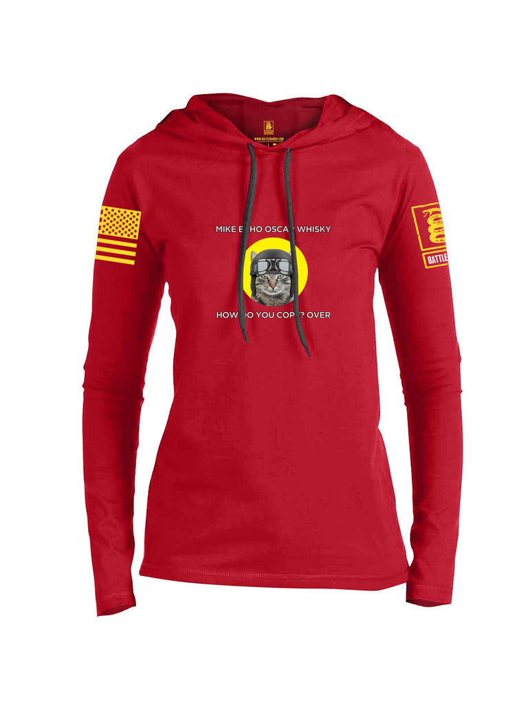 Battleraddle Mike Echo Oscar Whisky Yellow Sleeves Women Cotton Thin Cotton Lightweight Hoodie