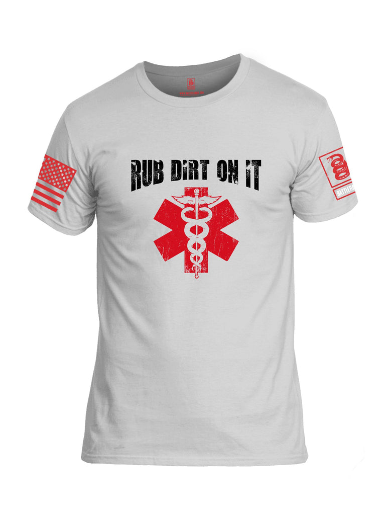 Battleraddle Rub Dirt On It Red Sleeves Men Cotton Crew Neck T-Shirt