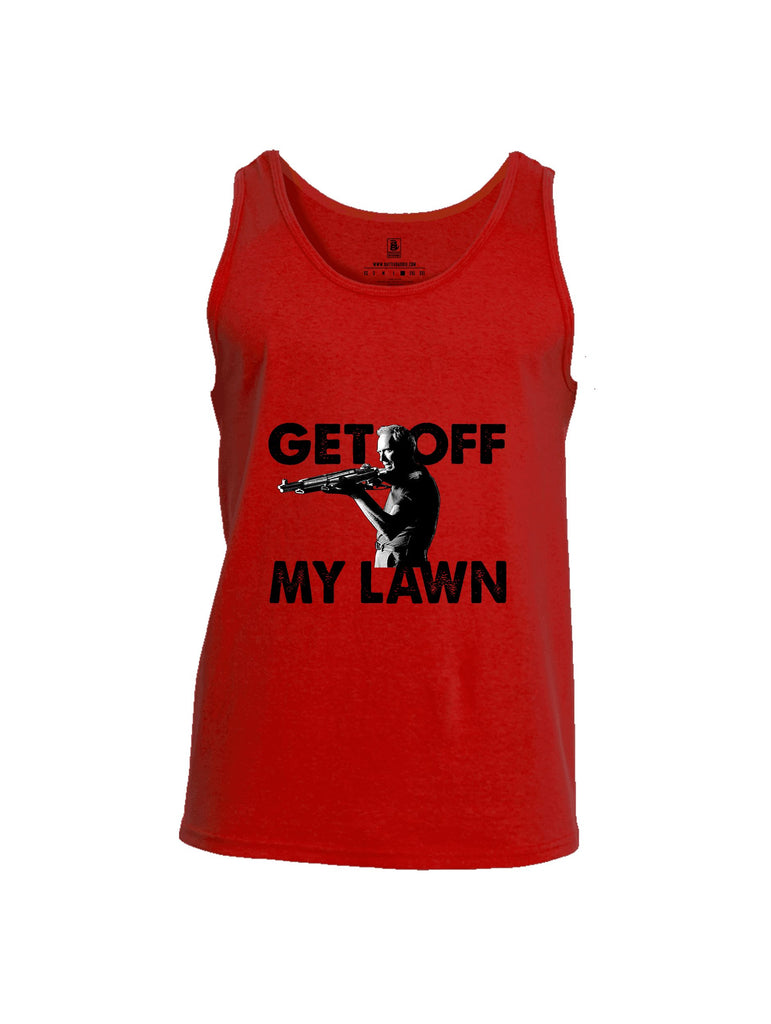 Battleraddle Get Off My Lawn Black Sleeves Men Cotton Cotton Tank Top