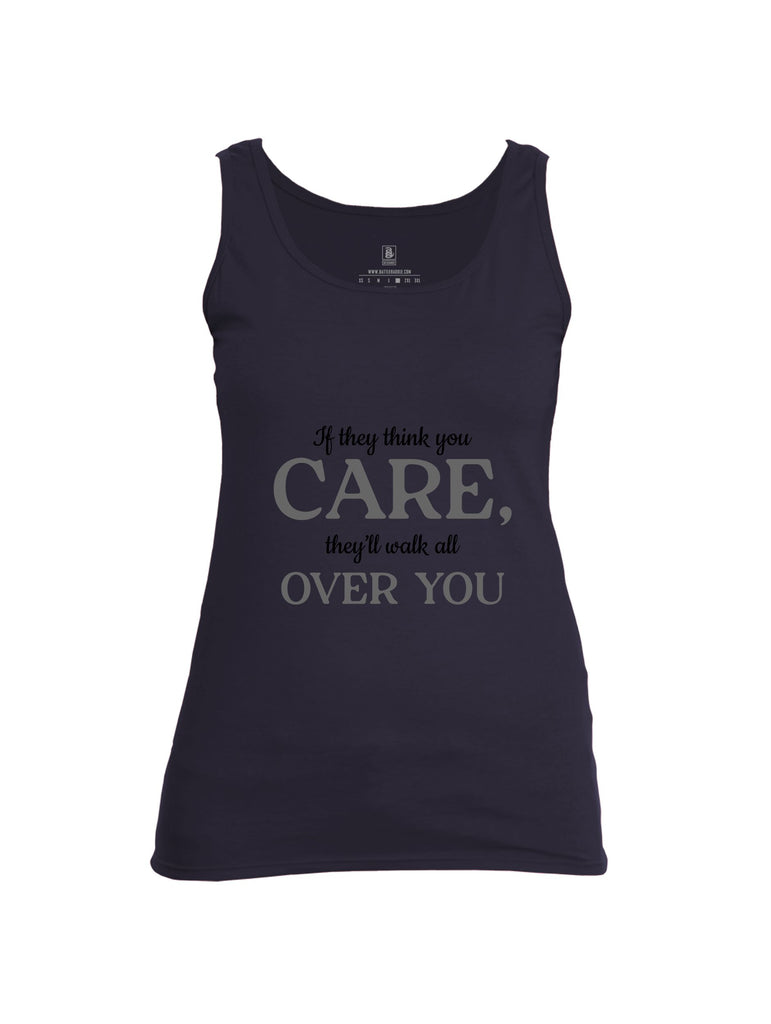 Battleraddle If They Think You Care Grey Sleeves Women Cotton Cotton Tank Top
