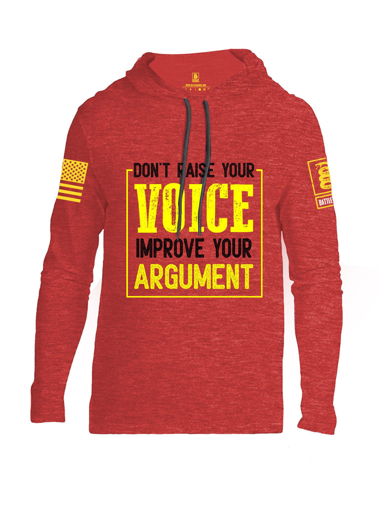 Battleraddle Don'T Raise Your Voice Yellow Sleeves Men Cotton Thin Cotton Lightweight Hoodie