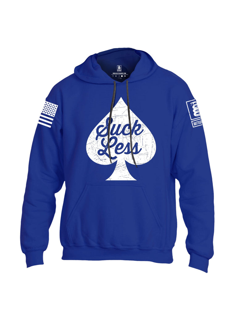 Battleraddle Suck Less White Sleeves Uni Cotton Blended Hoodie With Pockets
