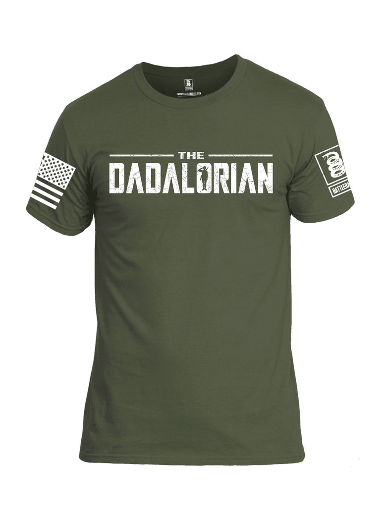 Battleraddle The Dadalorian  White Sleeves Men Cotton Crew Neck T-Shirt