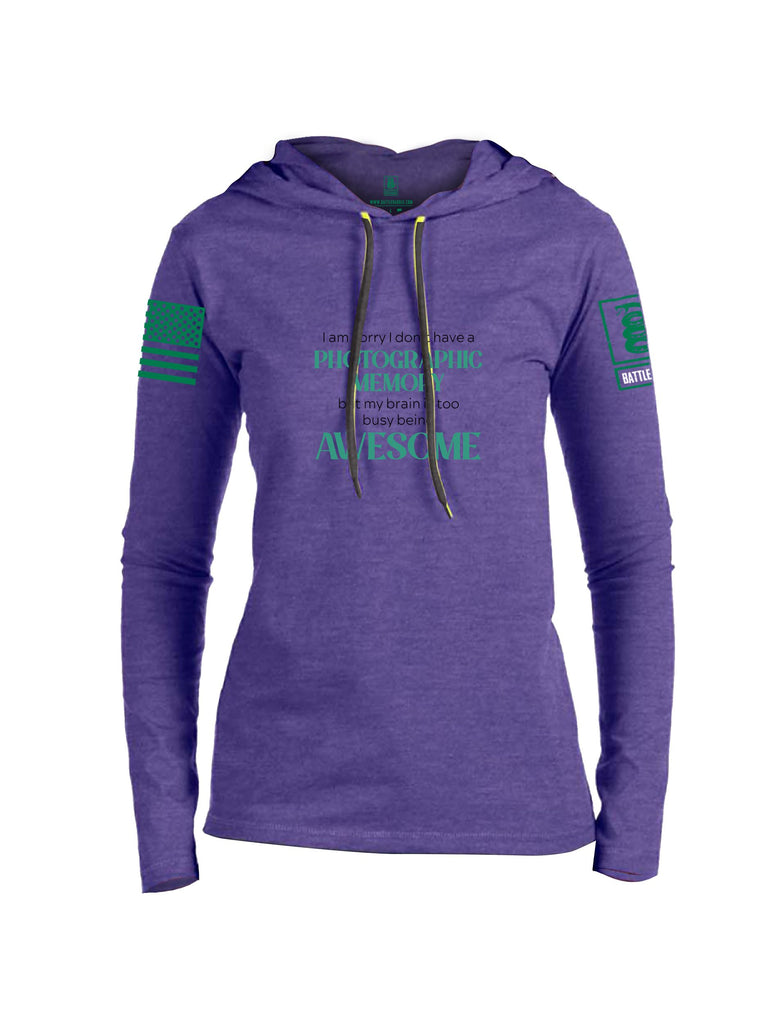 Battleraddle I Am Sorry I Don'T Have A Photographic Memory Pearl Green Sleeves Women Cotton Thin Cotton Lightweight Hoodie