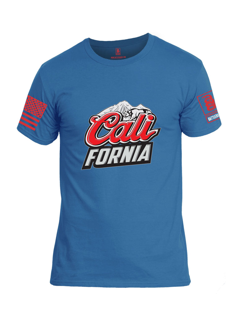 Battleraddle California Red Sleeves Men Cotton Crew Neck T-Shirt
