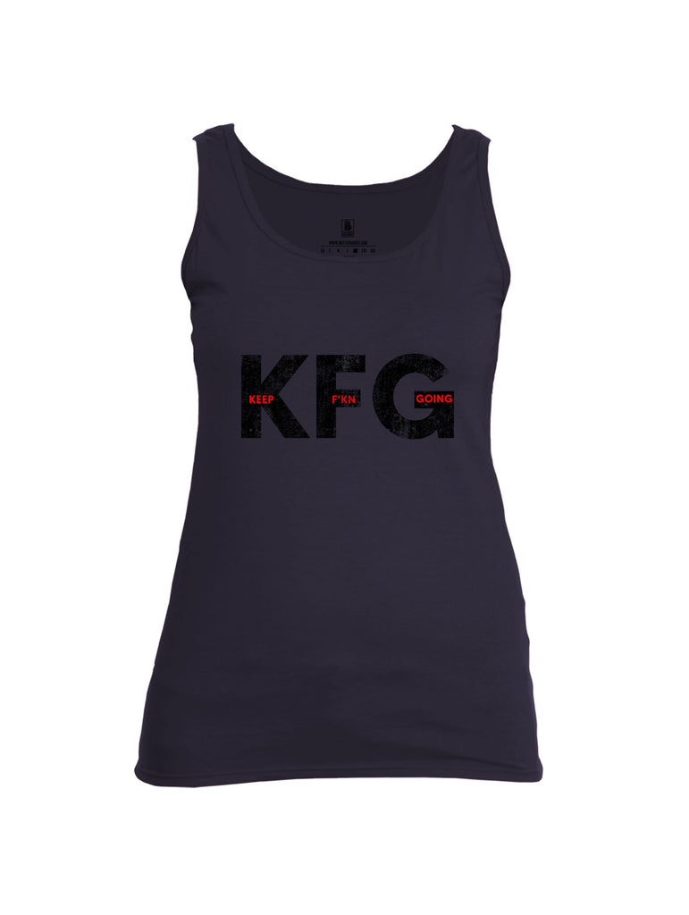 Battleraddle Keep F'Kn Going Black Sleeves Women Cotton Cotton Tank Top