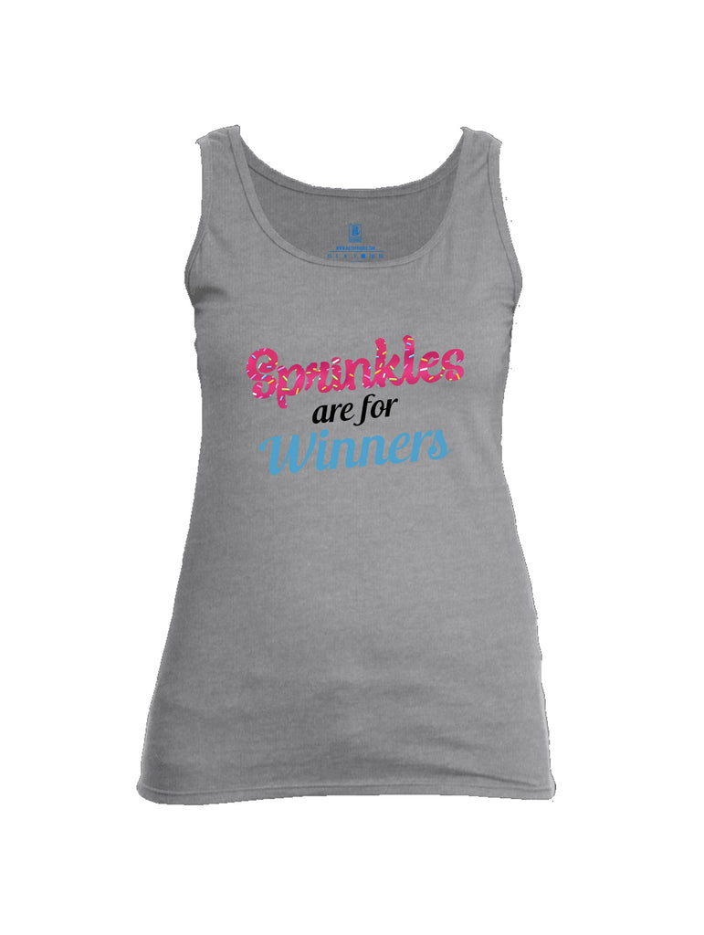 Battleraddle Sprinkles Are For Winners  Mid Blue Sleeves Women Cotton Cotton Tank Top