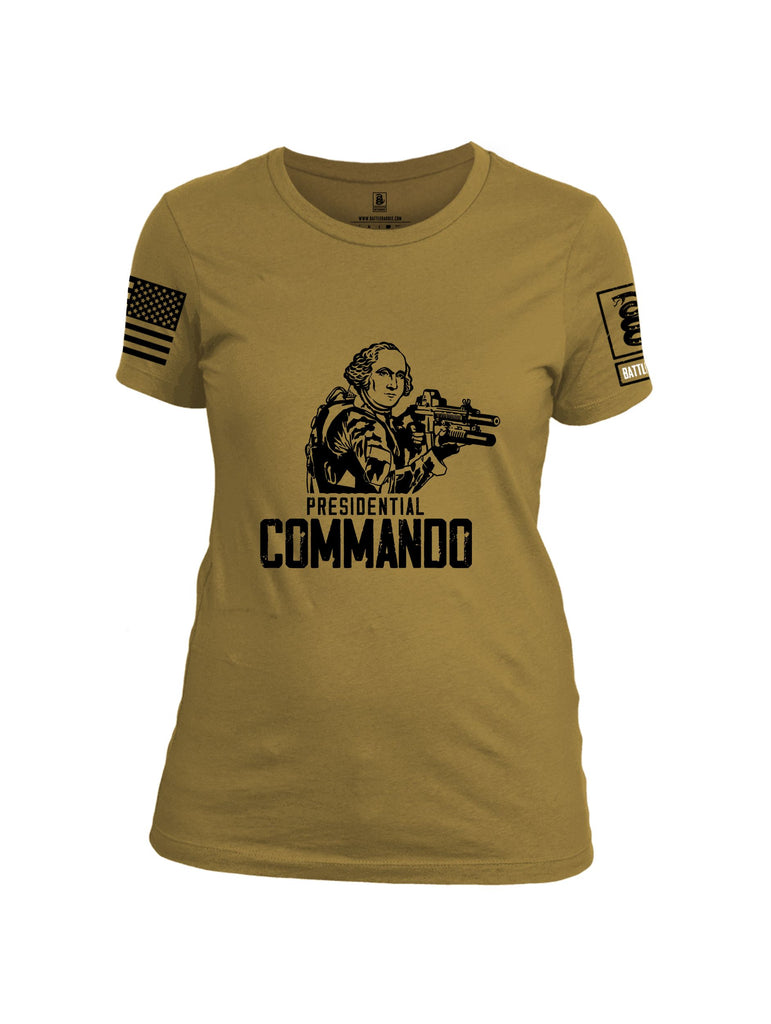 Battleraddle Presidential Commando Black Sleeves Women Cotton Crew Neck T-Shirt