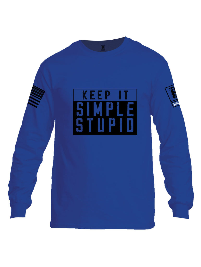 Battleraddle Keep It Simple Stupid   Black Sleeves Men Cotton Crew Neck Long Sleeve T Shirt