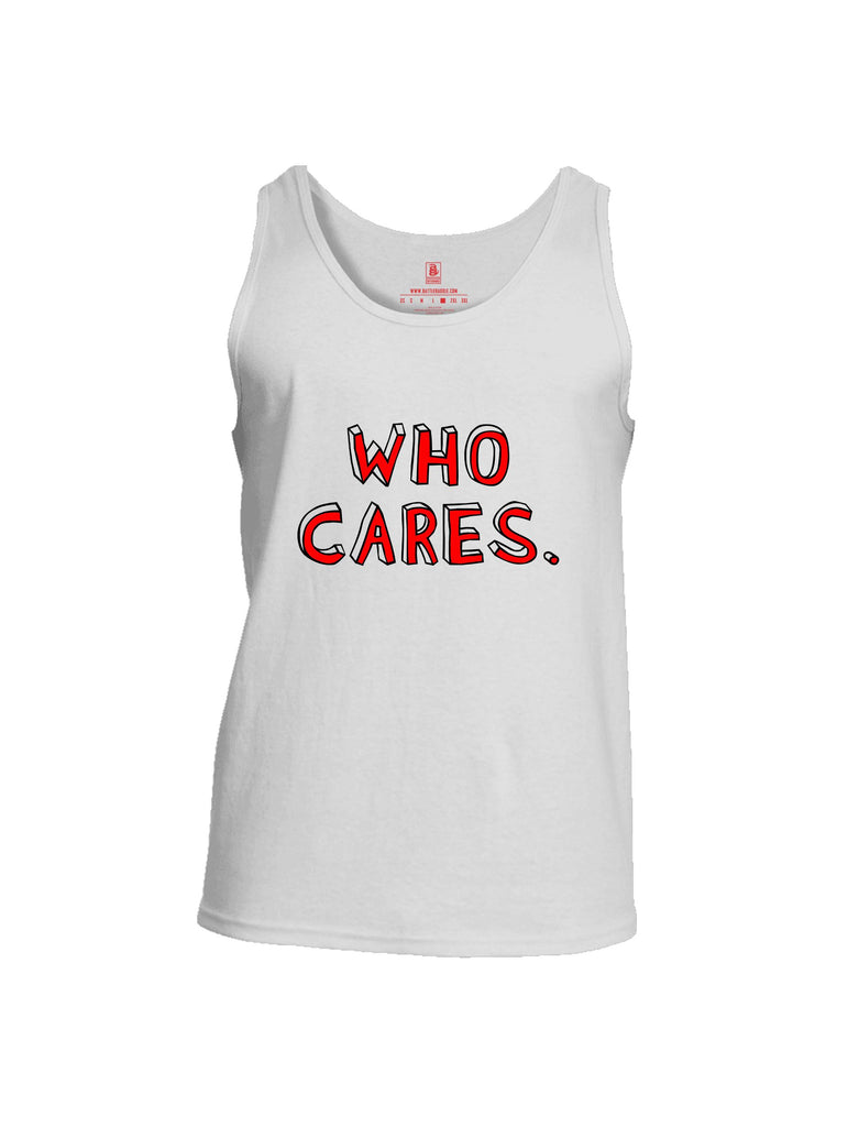 Battleraddle Who Cares Red Sleeves Men Cotton Cotton Tank Top