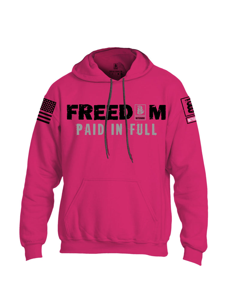 Battleraddle Freedom Paid Full Black Sleeves Uni Cotton Blended Hoodie With Pockets