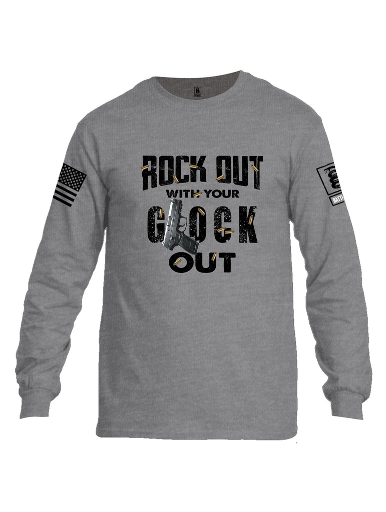 Battleraddle Rock Out With Your Glock Out Black Sleeves Men Cotton Crew Neck Long Sleeve T Shirt