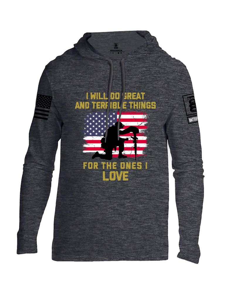 Battleraddle I Will Do Great  Black Sleeves Men Cotton Thin Cotton Lightweight Hoodie